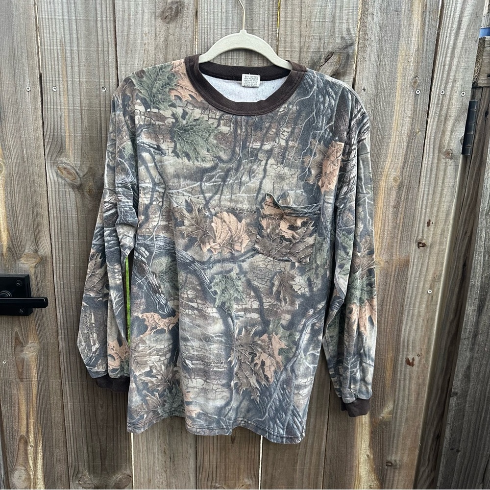 Vintage Camouflage Long Sleeve Tee size Large